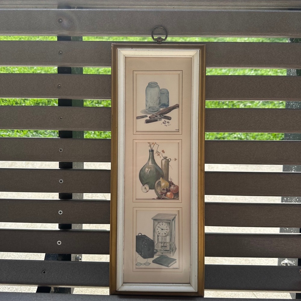Vintage Cape Shore Framed Note Cards Triptych - Henk Bos & Don Ensor Still Life - Picture 10 of 16